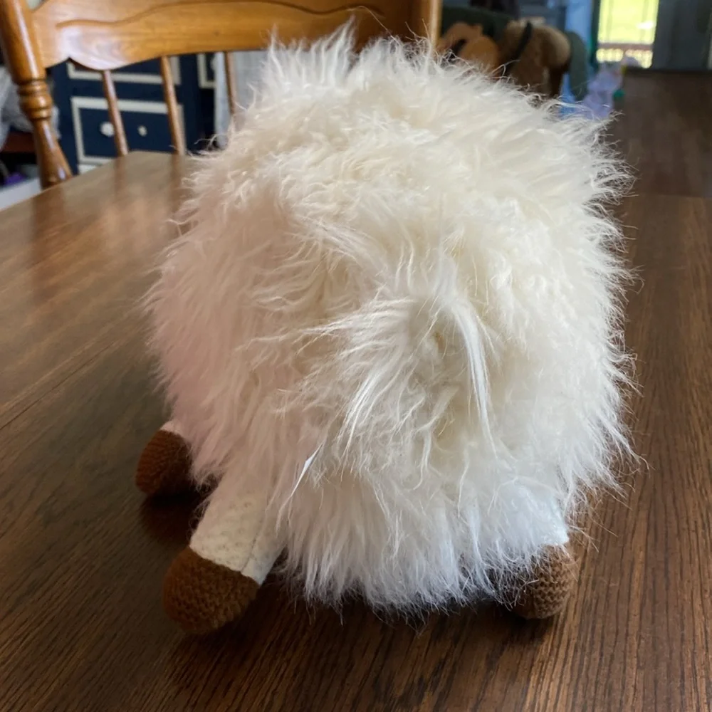Plush White Lamb Decorative Accent